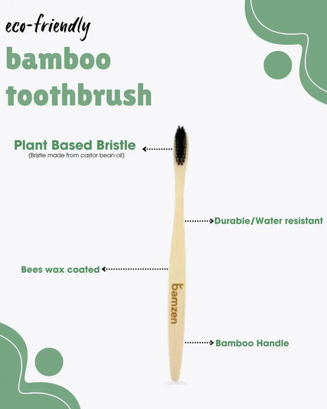 Bamzen Duo Bamboo Toothbrush – Pack of 2 Bamzen
